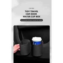 Suporte de Copo para Porta de Carro em Couro, Organizador de Bebidas Automotivo, Caixa de Armazenamento para Banco Traseiro, Acessórios para Interior de Carro - Image 6