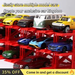 1/64 kit de modelo de construção de estacionamento 3d, montagem diy, estrutura de parque de carro multicamadas, suporte de exibição combinável gratuito para carro de brinquedo fundido - Image 4