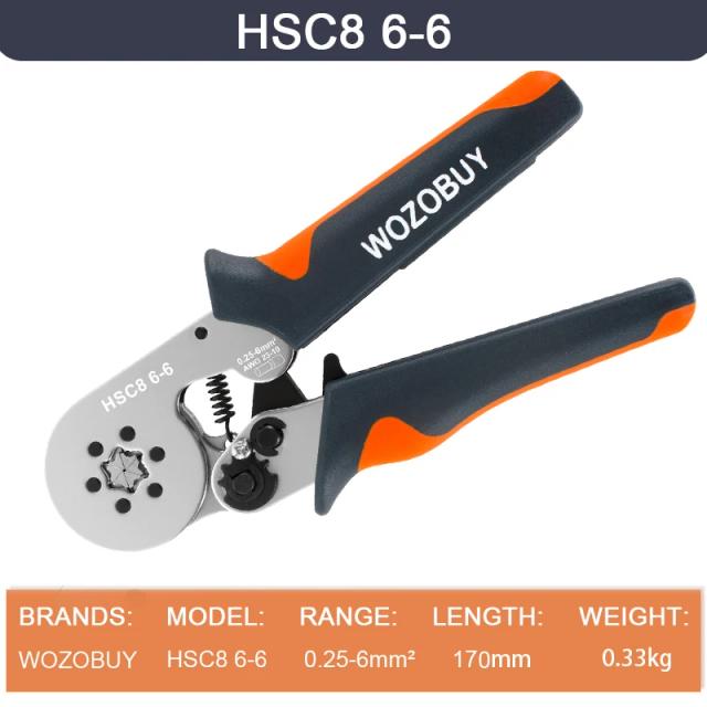 Ferramenta de Friso de Virola HSC8 6-4/6-6 Alicate Crimpagem Elétrica Terminais Tubo Friso Fio