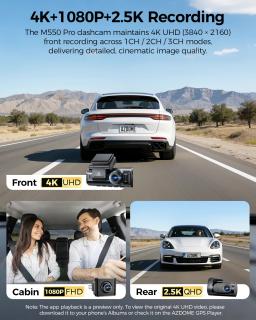 Atualizar azdome m550 pro traço cam 4k frente dashcam auto 5.8ghz wi-fi gps g-sensor carro dvr 6 ir visão noturna monitor de estacionamento - Image 2
