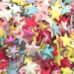100 pçs 25mm laser acolchoado glitter pano estrelas apliques para roupas diy remendos de costura artesanal headwear grampos de cabelo acessórios - Image 4