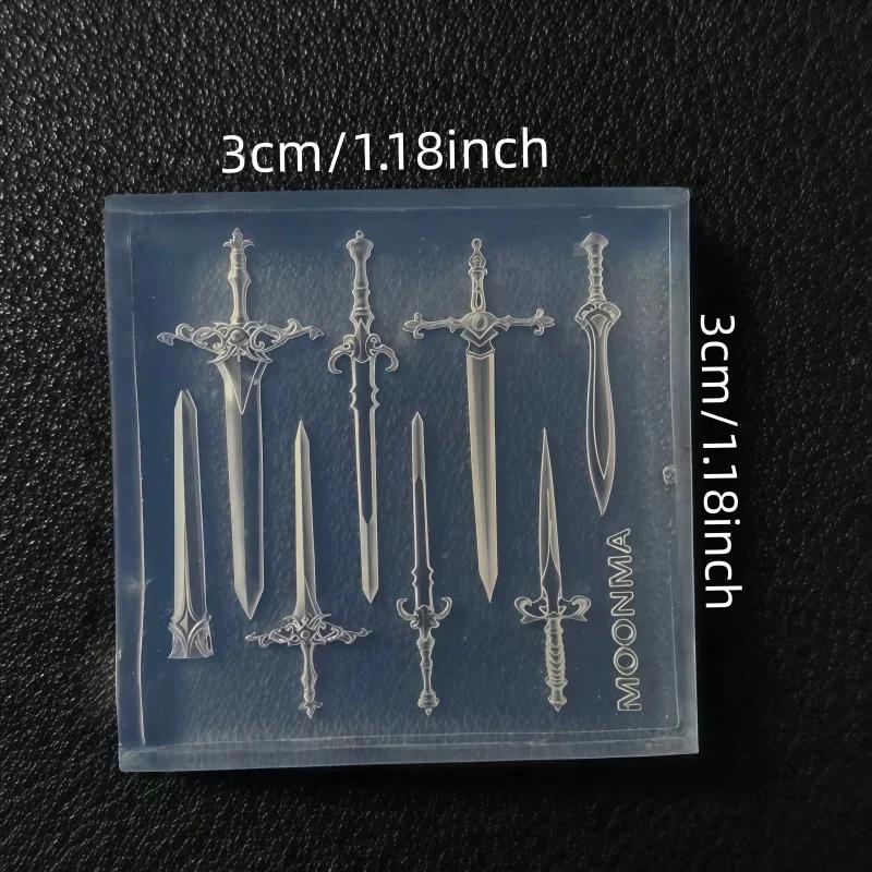 Molde de Silicone 3D para Nail Art: Espada, Lua, Borboleta e Cruz – Ferramenta Essencial para Artistas de Unhas - Image 1