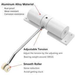 Fechadura de porta de tensão ajustável de 30kg, mola de segurança automática, resistente, fácil de converter portas articuladas para fechamento automático - Image 3