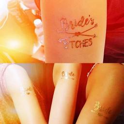 Tatuagens metálicas noiva triângulo, Ouro Bachelor Party Decorações, Bachelorette Party Supplies, 10pcs - Image 3