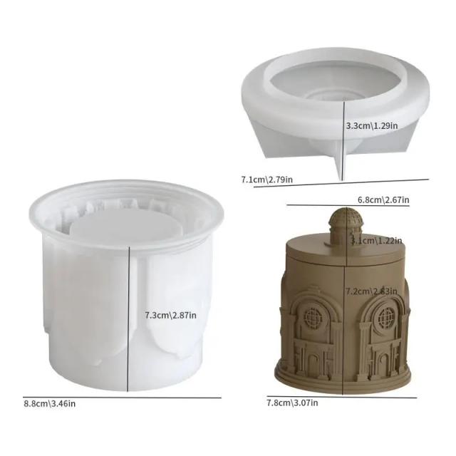 Engraçado caixa de armazenamento de construção molde de silicone diy estilo bonito gesso concreto resina vela jar molde criativo casa artesanato decoração presentes