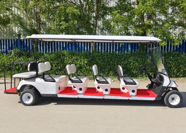 Carrinho de Golfe Elétrico Aprovado pela CE, 2 a 4 Lugares, Buggy Elétrico, Ônibus de Passeio, Freio a Disco nas Quatro Rodas, Carrinho de Clube Elétrico