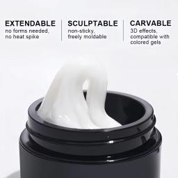 Gel de unha 3D, sobreposição dura não pegajosa de longa duração, cria formas de letras geométricas de arco 3D, qualidade de salão de beleza, solúvel sem resíduos A - Image 6