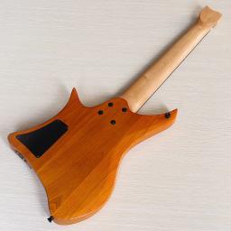 8 cordas guitarra elétrica sem cabeça 30 Polegada traste de fibra sólida cinza corpo 686mm escala fosco mini guitarra natural alta qualidade - Image 3