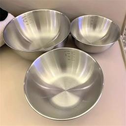Conjunto de tigela de aço inoxidável 1-3 com escala para cozinhar, assar, armazenamento de alimentos, tigelas de mistura de grande capacidade para itens essenciais de cozinha doméstica - Image 1
