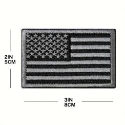 Conjunto de remendo de bandeira dos EUA, 2 peças, preto e verde militar, preto e cinza, bandeira americana, remendos bordados para chapéus, jaquetas, mochilas - Image 3