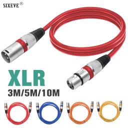 Cabo xlr balanceado de alta qualidade para amplificador misturador, microfone, placa de som, canhão, adaptador de tomada de 3 pinos, conector de extensão de 5/10 metros de comprimento - Image 1