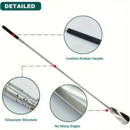 1 peça extrator de sapato retrátil de aço inoxidável, assistente de sapato, adequado para homens e mulheres, schoenlepel, buzina de sapato - Image 4
