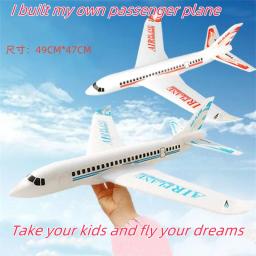Brinquedo de Avião de Passageiros Montável de Espuma EPP de 49CM para Crianças, Lançamento Manual, com Adesivos, para Atividades ao Ar Livre - Image 1