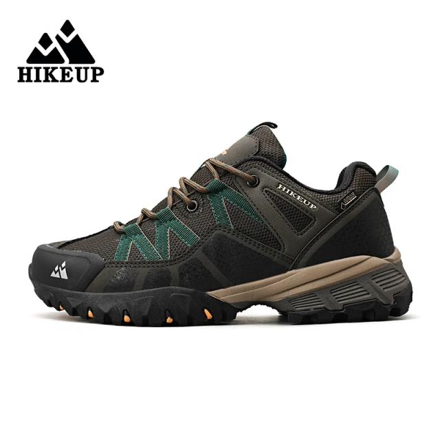 Hikeup amortecimento respirável tênis antiderrapante sapatos de caminhada dos homens tênis de corrida ao ar livre sapatos esportivos de montanha para homem