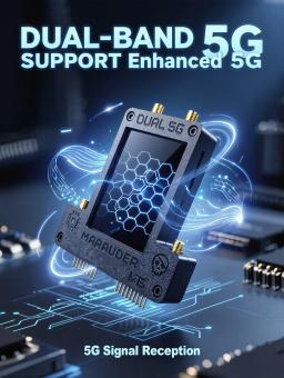 Flipper Zero ESP32 Marauder V8 4IN1 ESP32-C5 Chip Duplo Dual Band 5G WiFi, Bluetooth, GPS, Suporta Sinal 2.4G e 5G, Cartão SD Duplo - Image 2
