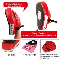 1/2 pçs boxe curvado mão alvo almofada de boxe luvas ginásio treinamento kickboxing exercício saco de boxe couro do plutônio muay thai taekwondo - Image 2