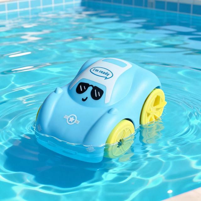 Carro de Brinquedo Anfíbio de Corda para Bebês Veículo Flutuante de Desenho Animado Brinquedo Aquático 1 Unidade
