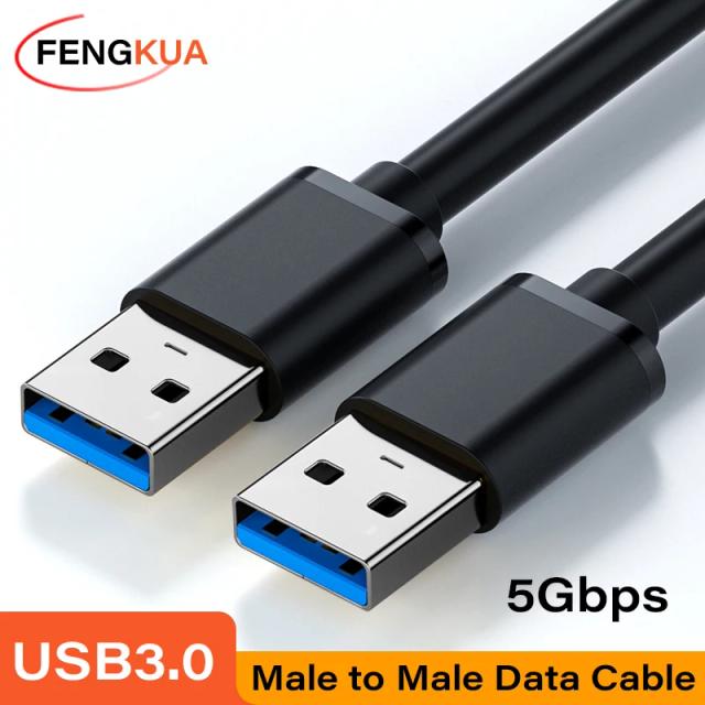 Cabo de Extensão USB 3.0 Macho para Macho 5Gbps Cabo de Dados para Notebook e TV