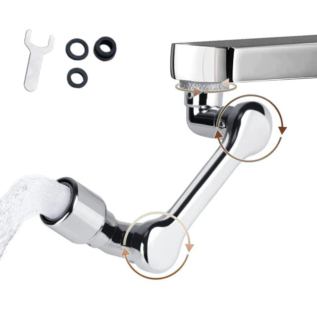 Extensor de Torneira Universal 1080° com Duplo Fluxo - Prata