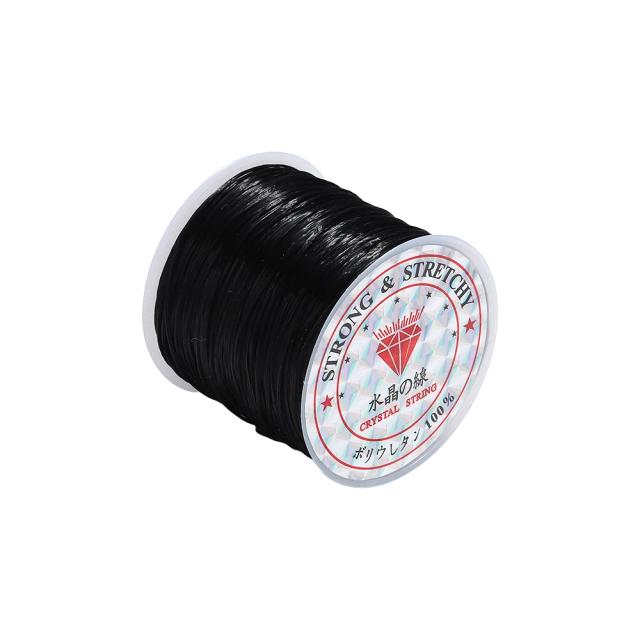 Pulseira Corda Elástico Preto e Branco para DIY Joias 10m