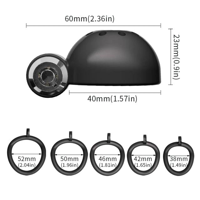 Gaiola de Castidade em ABS com 5 Anéis, Gaiola para Pênis, Brinquedo Sexual Adulto, Bloqueio Uretral com Plugue, Fetiche Masculino, Brinquedo Erótico BDSM