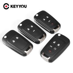 Keyyou flip dobrável remoto chave do carro escudo para chevrolet cruze epica lova camaro impala 2 3 4 5 botão hu100 lâmina - Image 1
