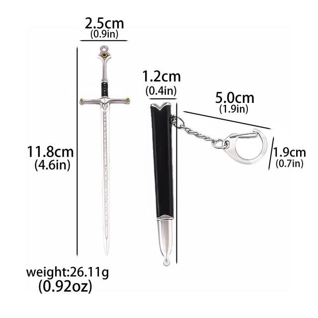 Aragorn Narthil Espada Chaveiro Metal 12 Peças