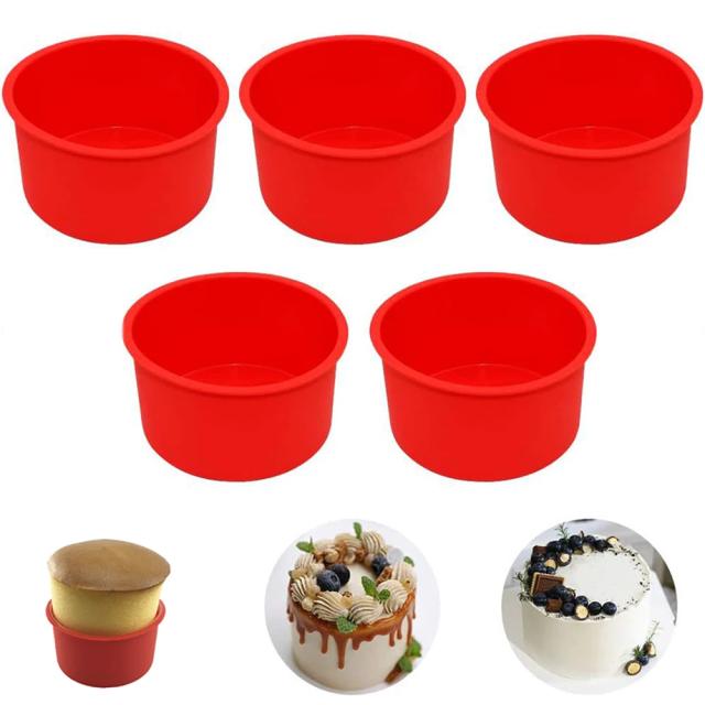 Mini Molde de Silicone Redondo 4 Polegadas para Bolos e Muffins