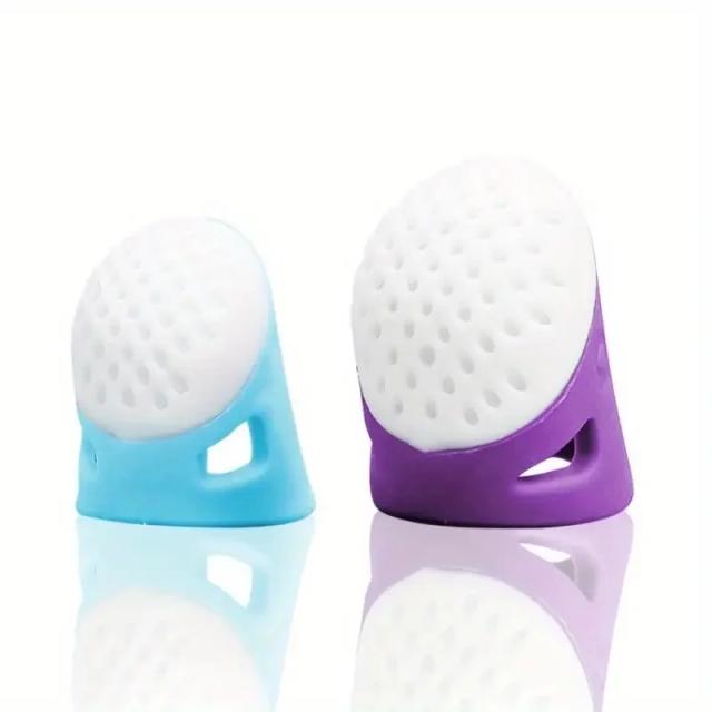 2 Pacotes Dedais de Costura Antiderrapantes Silicone Macio Para Bordado e Artesanato
