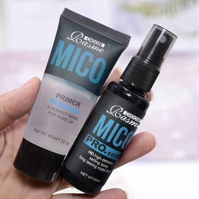 Kit de Maquiagem Primer e Spray Fixador para Pele Impecável e Duradoura