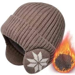 Gorro de Inverno Quente e Confortável para Homens e Mulheres, Unissex, Novo, Proteção Contra Frio, Com Logo de Floco de Neve - Image 2