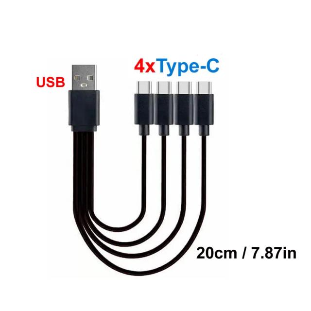 Cabo Adaptador 4 em 1 USB-C para Tipo C, Micro USB, 5V PD - Carregamento Rápido