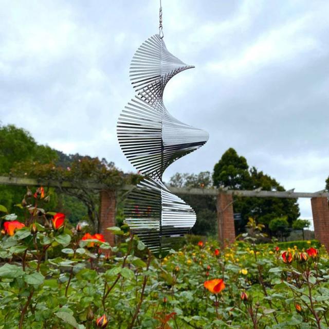 Sinos de Vento Giratório 3D Espiral Pingente para Pátio e Jardim - Decoração Externa