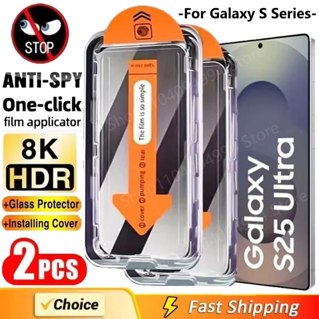 Película de Privacidade Vidro Anti-Espião Samsung Galaxy S25 S24 S21 S22 S23 Ultra Plus