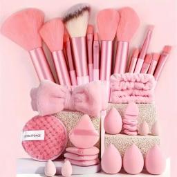 Conjunto de pincéis de maquiagem profissional com acessórios para combinação de pele, com pincéis macios, adequado para iniciantes, 13/33 peças - Image 1