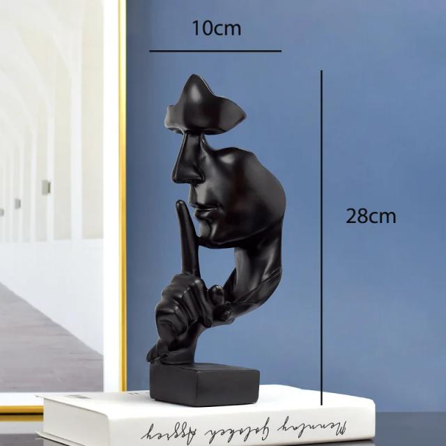 Estátua Pensador Resina Retro Decoração para Casa Escritório 28cm