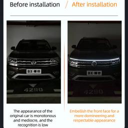 Rxz led luz de circulação diurna digitalização partida capô do carro luzes decorativas drl guia do capô do motor automático lâmpada ambiente decorativa 12v - Image 2