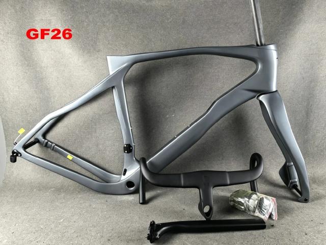 Quadro de Bicicleta Grevil Carbono T1000 UD Acabamento Brilhante Cinza Titânio BB68