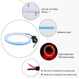 150cm led luz de circulação diurna digitalização partida capô do carro luzes decorativas drl guia do capô do motor automático lâmpada ambiente decorativa 12v - Image 6