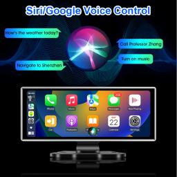 10/11.26 polegada traço cam 4k carro dvr sem fio carplay & android auto navegação gps gravador de vídeo painel lente dupla wifi fm aux - Image 5