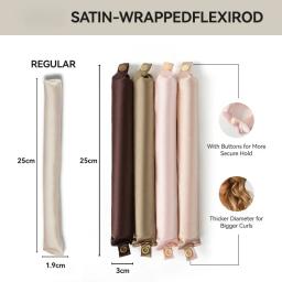 Modelador de cabelo sem calor, haste de ondulação, faixa de cabelo sem calor, cachos preguiçosos de cetim, modeladores macios, hastes flexíveis para dormir, ferramentas de estilo - Image 5