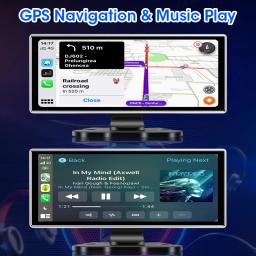 10/11.26 polegada traço cam 4k carro dvr sem fio carplay & android auto navegação gps gravador de vídeo painel lente dupla wifi fm aux - Image 4
