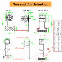 OV2640 Módulo de câmera para ESP32 CAM, 2MP, 222, 200, 180, 66, 120, 160 graus, 650nm, 850nm, visão noturna, DVP, 24PIN, 0,5mm, Novo - Image 3