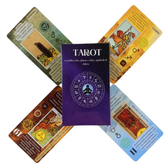 Oráculo en Español Mensajes de Número de Ángel 53 Cartas Baralho de Tarot Future Te
