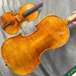 Violino Antigo Stradivari Modelo 1716 4/4, Fundo em Maple Flamejado Esculpido à Mão, Acabamento Fosco Acetinado, Instrumento Profissional para Músicos Avançados - Image 1