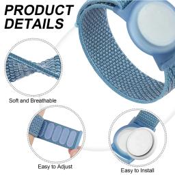 Crianças pulseira para apple airtag capa protetora para etiqueta de ar gps rastreador titular náilon pulseira ajustável banda para bebês idosos - Image 5