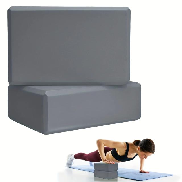Conjunto 2 Blocos de Ioga Espuma Alta Densidade Leve Suporte Sem Odor Essencial Academia Mulheres