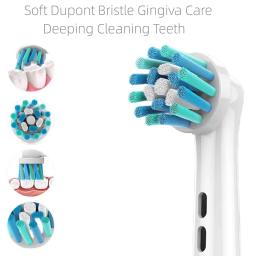 Cabeças de escova de dentes elétrica com cerdas dupont, 4 unidades, branquear os dentes/limpo diário/limpeza precisa/função de cuidados macios para oral b - Image 4