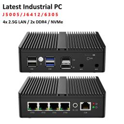 Firewall pfSense sem ventoinha, Soft Router J6412 N5105 N100 4x i226-V 2.5G LAN NVMe Barebone Mini PC HDMI2.0 DP AES-NI OPNsense Win11 - Image 1