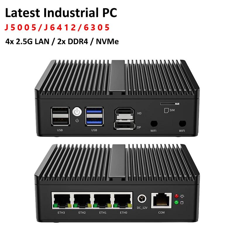 Firewall pfSense sem ventoinha, Soft Router J6412 N5105 N100 4x i226-V 2.5G LAN NVMe Barebone Mini PC HDMI2.0 DP AES-NI OPNsense Win11 - Image 1